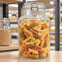 Vente en gros de pots en verre à large ouverture de 186 oz avec joint hermétique, récipients transparents pour pâtes et céréales, vaisselle en vrac, OEM
