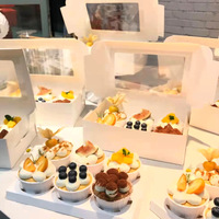 Boîtes à gâteaux de mariage de boulangerie blanches personnalisées avec fenêtre recycler boîte à gâteaux pliante pour fête d'anniversaire