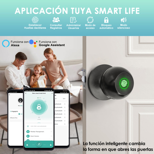 <span class=keywords><strong>Cerradura</strong></span> <span class=keywords><strong>Inteligente</strong></span> de Aluminio para Puerta con Cámara, Control de Acceso por Tarjeta y <span class=keywords><strong>Huella</strong></span> Dactilar, Compatible con la Aplicación TUYA, para Hogar y Dormitorio - Product Image 6