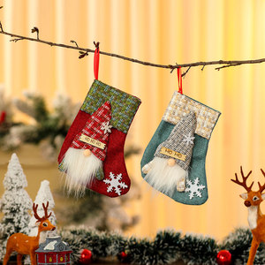 Medias navideñas transfronterizas, medias de lino, decoraciones navideñas, bolsas de regalo navideñas, bolsas para dulces - Product Image 4