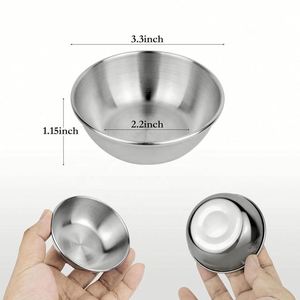 Custom Logo Eco-Friendly Stainless Steel <b>Sauce</b> Dishes & Ramekin Bowls-Reusable Stackable Party Appetizer Bowls - Product Image 2