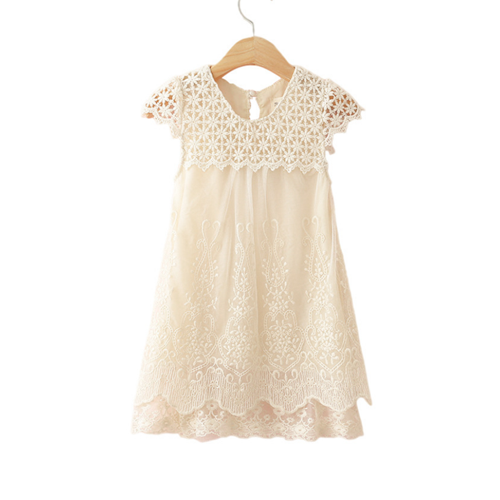 Meisje Jurken Vintage Gehaakte Bloemblaadje Mouw Kant Kids Dress Party Kinderen Rustieke Bruiloft Bloem Meisjes Jurken