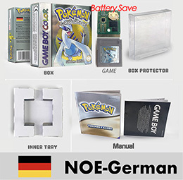Cartouche de jeu manuelle GBC NOE German Battery Save Poke de haute qualité, filaire, avec boîte métallique holographique en cristal - Product Image 6
