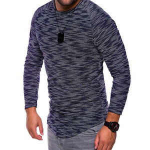Camiseta ajustada con cuello redondo para hombre, camiseta de manga larga con músculos, Tops informales, blusa con servicio de impresión personalizado - Product Image 3