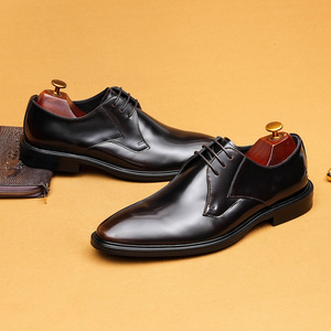 Men's lace-up <b>shoes</b> - genuine leather business formal <b>shoes</b> - British style office wedding <b>shoes</b> - Product Image 2