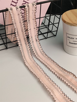 Ruban de dentelle élastique creux de 2,8 cm, matériel DIY fait main pour accessoires de bandeaux et nœuds pour enfants