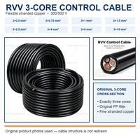 Câble de commande flexible en cuivre 3 conducteurs 3x0,75mm² RVV isolé et gainé PVC 300/500V pour connexions d'appareils