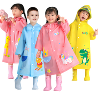Imperméable à capuche réfléchissant pour enfants, motif dessin animé, en EVA épais, grande taille, avec sac de rangement pour l'école, la randonnée et les activités de plein air