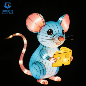 โคมไฟผ้าจักรราศีรูปสัตว์ SGFL341สำหรับสวนโคมไฟเทศกาลวัวปีใหม่จีน - Product Image 5