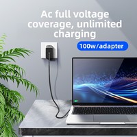 Adaptateur secteur GaN 100W AC/DC avec câble, entrée 110-240V, sortie 20V 5A, protection contre les surtensions/surcharges pour ordinateurs portables et appareils électroménagers