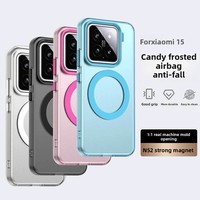 Housse de protection antichoc magnétique mate à la mode pour Xiaomi 14 14T 15 Pro comprend une poignée de téléphone