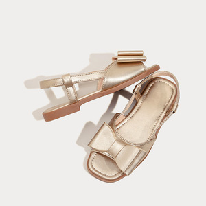 <span class=keywords><strong>Golden</strong></span> Bow All-match Leaky Toe Sandalias de playa Transfronterizo para niñas Nuevo verano Pisos cómodos de moda - Product Image 3