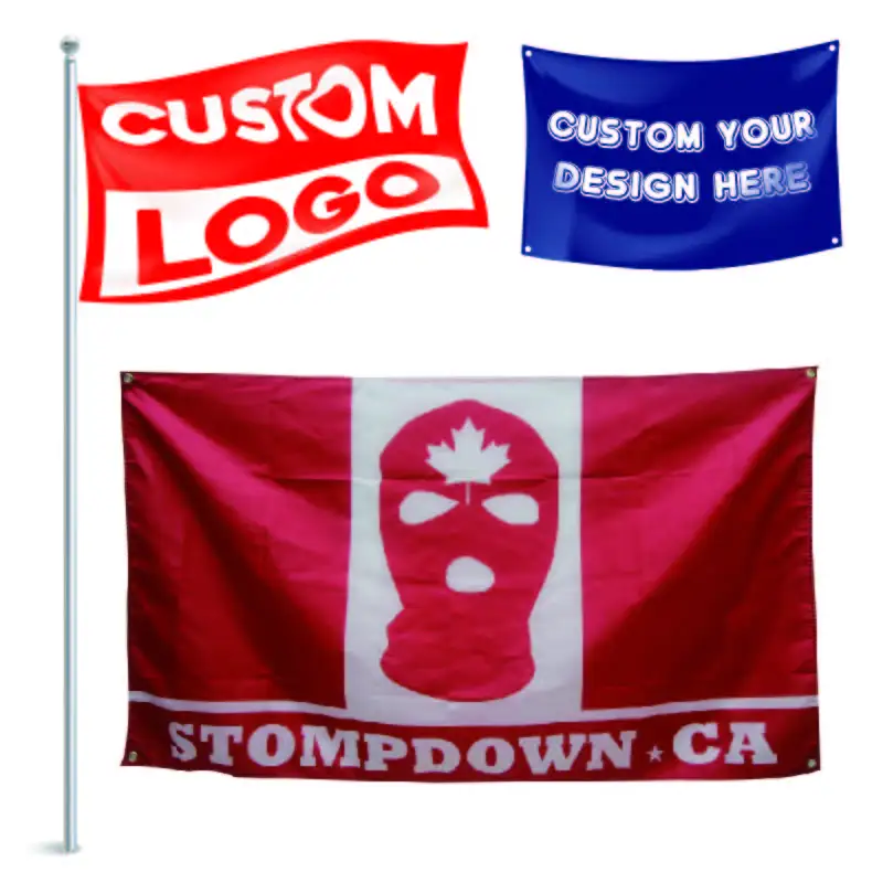 Customized Polyester Satin Flags Fabric Banner Flag Custom Custom Printing Flag