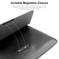 Étui pour ordinateur portable en cuir PU imperméable, pochette pour ordinateur portable, sac pour Macbook M1 M2 12/13/14/15 pouces, étui pour ordinateur portable avec support