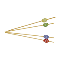 Piques à cocktail en bambou colorées jetables, brochettes décoratives jetables pour les fêtes