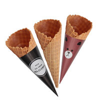 Tazas de cono de gofres, tazas de papel para postres, tazas de papel de cono de helado