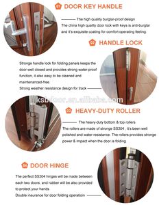 Bois-Couleur Taille Personnalisé Décoratif En Aluminium Bi <span class=keywords><strong>Porte</strong></span> Pliante Coulissante Accordéon <span class=keywords><strong>Porte</strong></span> Avec Bon <span class=keywords><strong>Prix</strong></span> - Product Image 2