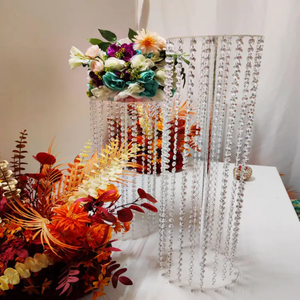 Colonne Trasparenti, Supporti <span class=keywords><strong>Quadrati</strong></span>, Fondali Floreali, Eleganti Supporti <span class=keywords><strong>per</strong></span> <span class=keywords><strong>Fiori</strong></span> in Cristallo Acrilico, <span class=keywords><strong>Vasi</strong></span> Alti <span class=keywords><strong>per</strong></span> Centrotavola Matrimoniali - Product Image 6