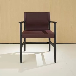 Modern Minimalist Solid Wood <b>Dining</b> <b>Chair</b> with Leather Upholstery for Home Office Home Hotel Use - Product Image 4