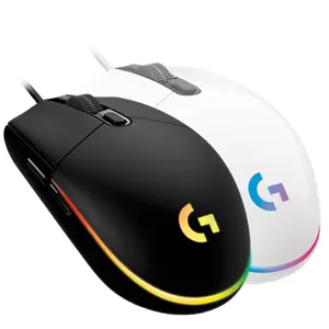 Logitech G102 LIGHTSYNC/PRODIGY 게임용 마우스 광학 8000 인치 당 점 16.8M 컬러 커스터마이징 6 버튼 유선 화이트 블랙