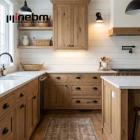 Meuble de cuisine en bois de style Shaker pour ferme australienne, avec profil Shaker et grain de bois, pour base de cuisine