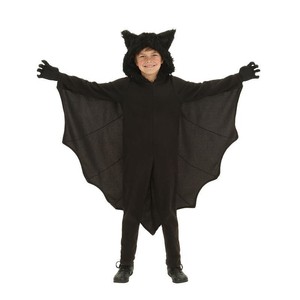 Disfraz de murciélago vampiro para niños, traje de fiesta de Halloween con alas con capucha negras para niños y niñas - Product Image 4