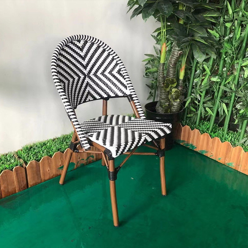 Parisian bistro chair woven flowers