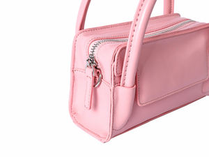 Bolso Tote de Cuero Rosa Liso a la Moda, Bolso de Mano Elegante para Mujer, Bolso de Hombro Moderno para Mujer, Bolso de Maquillaje para Chica - Product Image 5