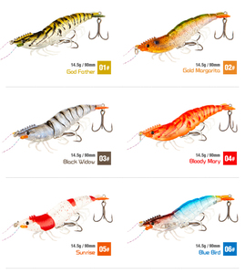 Señuelo de camarón sin pintar, jigs de pesca lenta, cebo luminoso de plástico duro, señuelo de superficie para salmón, anzuelo triple para pesca en río. - Product Image 6