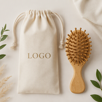 Brosse à cheveux en bois de hêtre naturel avec logo personnalisé, brosse à picots en bois professionnelle pour le massage du cuir chevelu, brosse à cheveux écologique avec boîte