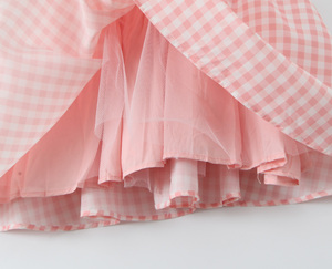 Mini Abito Slip Casual alla Moda con Spalline, Stampa a Quadri Rosa e Chiusura con Cerniera per Signore - Product Image 5