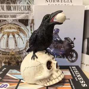 Halloween Fairy for Crow Epoxy <b>Resin</b> Eco-Friendly Figurine Animal <b>Sculpture</b> Window Ornament Holiday Decoration - Product Image 4