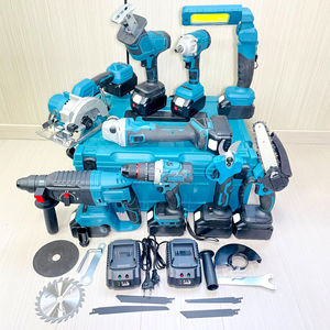 9pcs Battery <b>Power</b> <b>Tool</b> Kits Hammer Drill Brushless Angle Cordless Wrench Portable Combination Set - Product Image 1