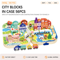 56 Buah Blok Bangunan Kota dalam Kotak Mainan Susun Konstruksi untuk Anak-anak 3+ Hadiah Puzzle Edukatif ANNA & BECK