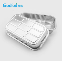 Barquettes en aluminium lisses et robustes 264x158x47mm pour services de traiteur en avion, recyclables, couleur argent