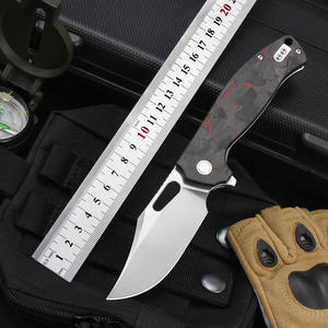 Couteau de poche tactique de survie pliable en <span class=keywords><strong>acier</strong></span> inoxydable <span class=keywords><strong>14C28N</strong></span> avec manche en fibre de carbone, logo personnalisé, couteau d'extérieur - Product Image 2