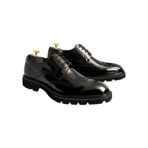 Botas de Negocios para Hombre Chelsea, de Caña Alta, con Cordones, Impermeables, Parte Superior de Cuero Genuino Blanco, Entresuela Marrón, Suela de Goma, Correa Monk - Product Image 1