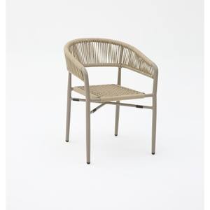 Fauteuil en aluminium et corde beige - Product Image 1