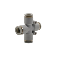 Raccord rapide pneumatique droit quatre voies blanc, neuf, en plastique, vente directe usine