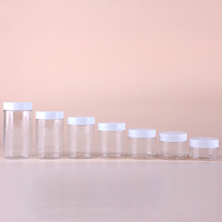 Pot en plastique transparent pour crème cosmétique 15ml 30ml 100ml 120ml 400ml 500ml 50g 100g 200g PET 4 oz 8 oz 12oz 16oz avec couvercle blanc