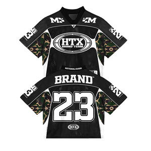 Camiseta de Baloncesto y Fútbol Americano de Verano, Transpirable, con Logotipo Personalizado, Impresión por Transferencia de Calor, Apliques Bordados, Cuello en V Corto - Product Image 2