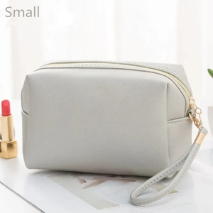 Customised Black <strong>Small</strong> Soft Eco Faux PU <strong>Leather</strong> Makeup Zipper Cosmetic Toilet Shaving Kit Pouch Travel Wash <strong>Bag</strong> for Men - Product Image 2