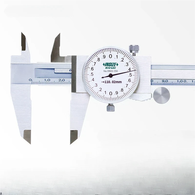 INSIZE Stainless Steel Dial Vernier Caliper Scale Bidirectional Shockproof Industrial Grade Disc Type High Precision +/-0.03mm