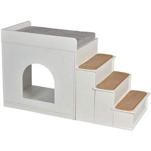 Mehrstöckiges Haustierbett Fensterliegeplatz Holztreppe Etagenbett Katzenhöhle für Hunde und Katzen - Product Image 5