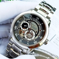 Montre classique pour homme, série squelette, bracelet en acier inoxydable, pièce de monnaie simple, aiguille, étanche, décontractée, quotidienne, mouvement SEIKO