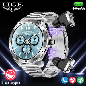 利格BW0721 TWS耳塞智能手表二合一地磁罗盘智能手表带耳塞音乐播放器耳机安卓IOS - Product Image 2