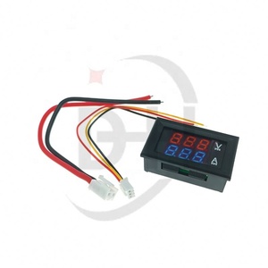 Voltímetro y Amperímetro Digital DC 0-100V 10A, Detector de Voltaje y Corriente con Pantalla Dual, Medidor de Panel, Indicador de Amperios y Voltios, LED Rojo y Azul de 0.28 Pulgadas - Product Image 1