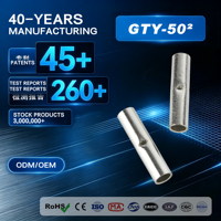 Connecteur de compression en cuivre GTY-50 pour usage automobile, terminal isolé nu recouvert d'étain, connecteur à sertir