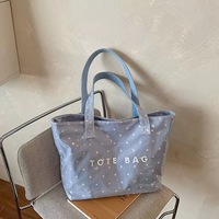 Sac fourre-tout personnalisé en toile à pois, durable, grande capacité, imperméable, sac à bandoulière pour femme, sac à main de loisirs quotidien