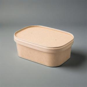 Ensaladera de papel Kraft personalizada, envasado de alimentos redondo para llevar con tapas recubiertas de arcilla - Product Image 4